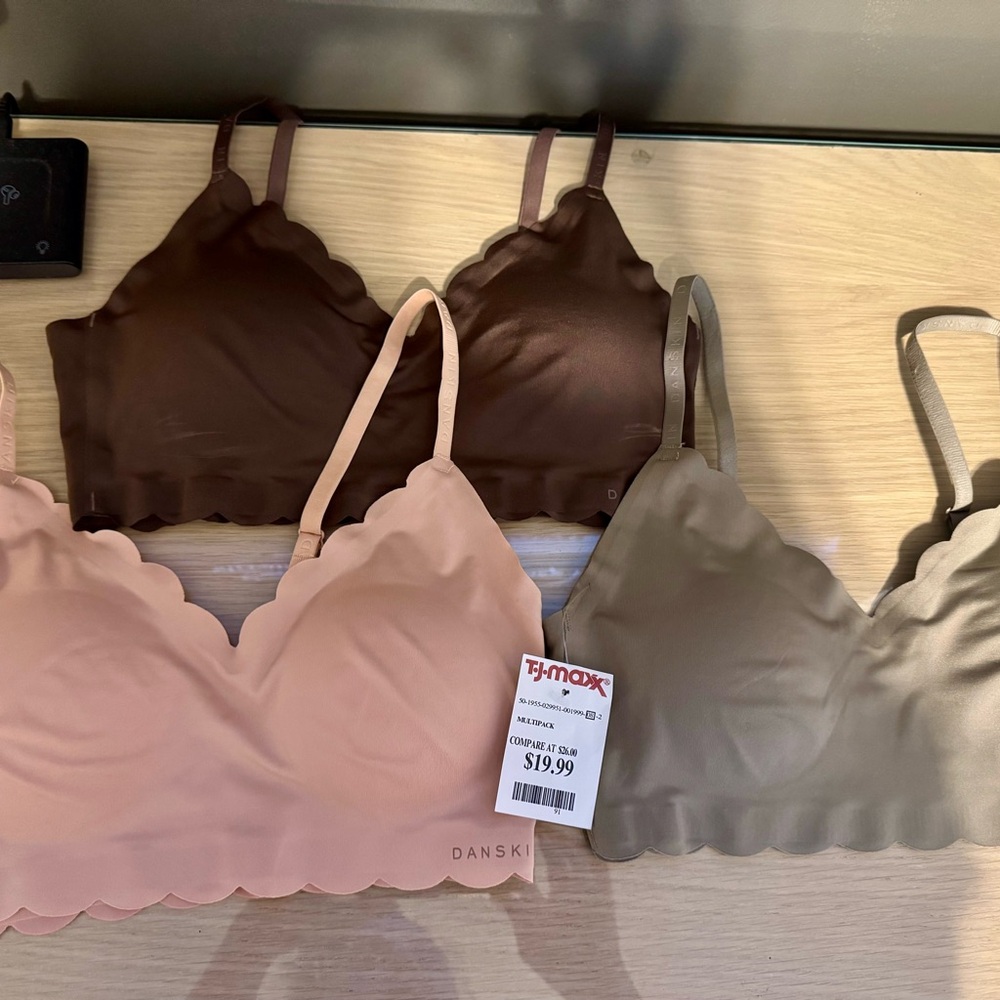 Danskin Brown and Pink Wireless Bralettes for Everyday Comfort